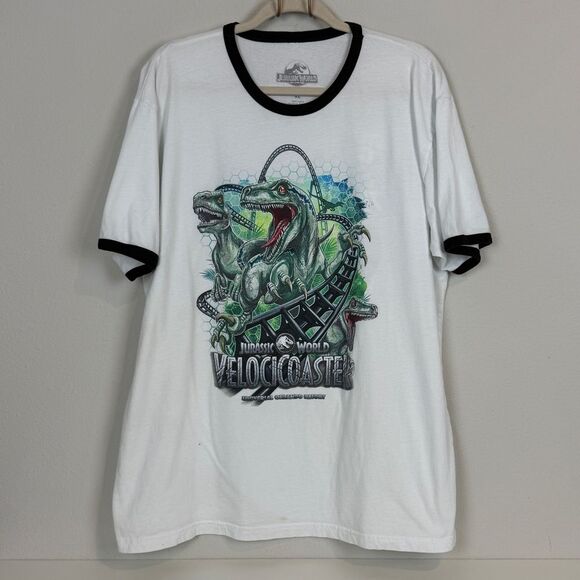 Universal Studios Jurassic World Velocicoaster Ringer What Could Go Wrong XL - Picture 1 of 9
